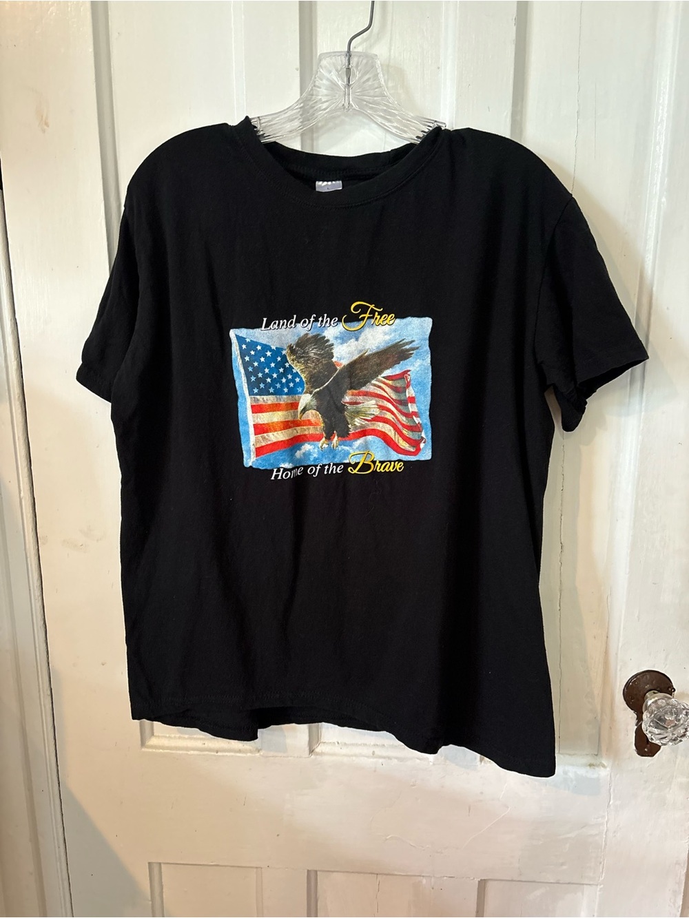 Men's Black Eagle & American Flag Graphic Tee